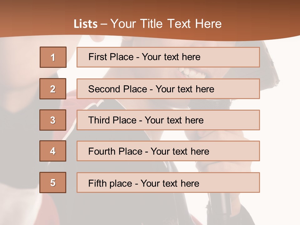 Photo Of Smiling Boy Singing A Rap Song PowerPoint Template