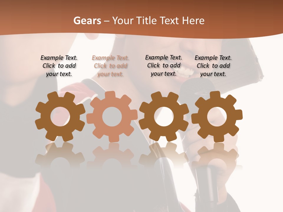 Photo Of Smiling Boy Singing A Rap Song PowerPoint Template