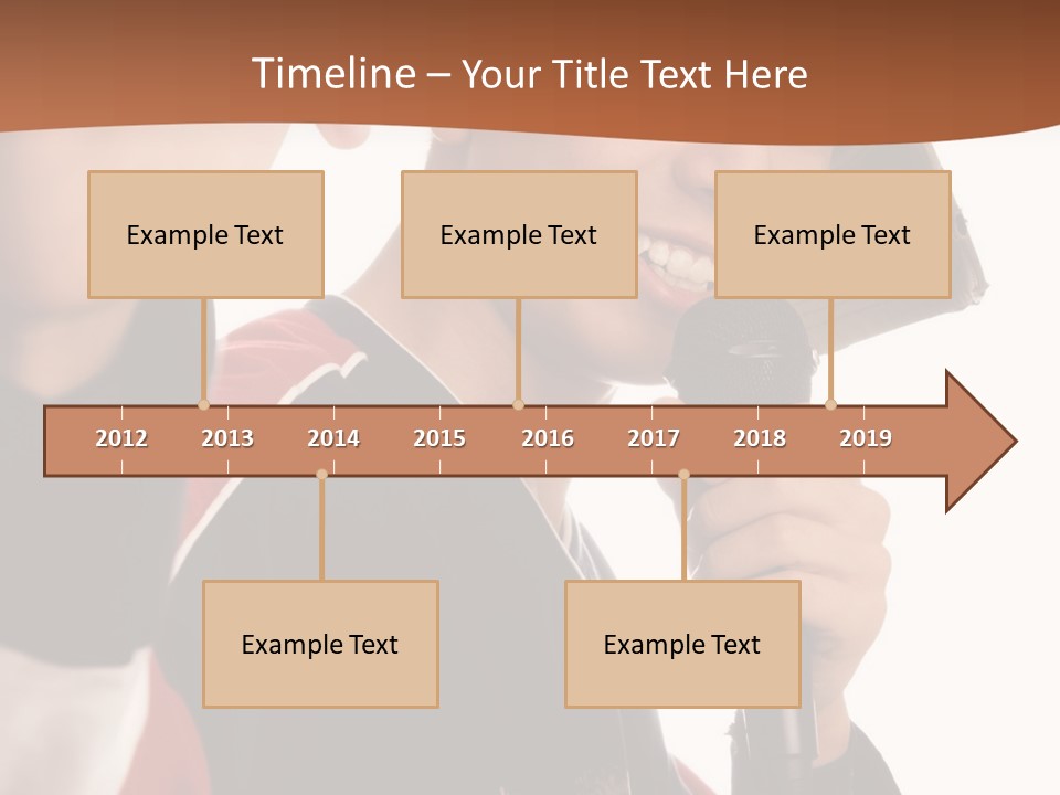 Photo Of Smiling Boy Singing A Rap Song PowerPoint Template