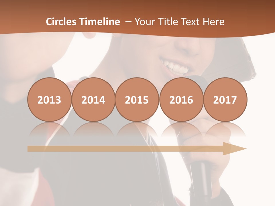 Photo Of Smiling Boy Singing A Rap Song PowerPoint Template