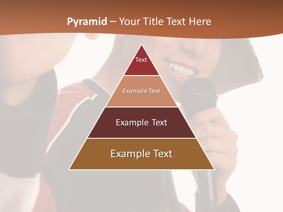 Photo Of Smiling Boy Singing A Rap Song PowerPoint Template