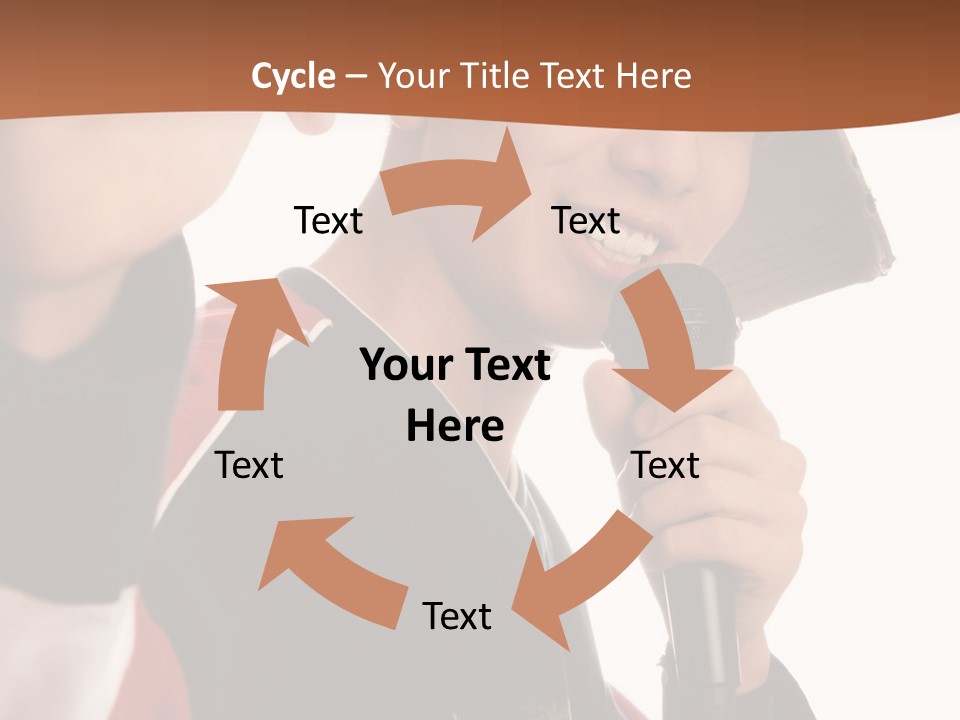 Photo Of Smiling Boy Singing A Rap Song PowerPoint Template