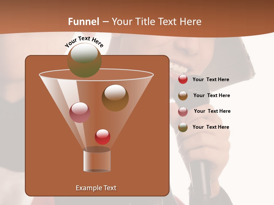 Photo Of Smiling Boy Singing A Rap Song PowerPoint Template