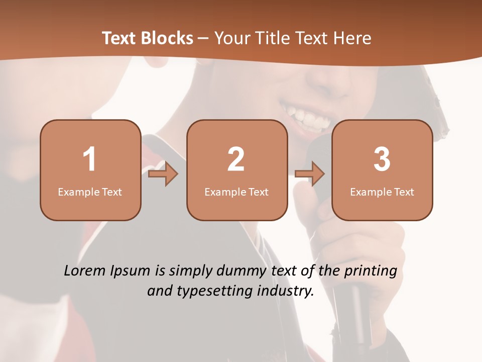 Photo Of Smiling Boy Singing A Rap Song PowerPoint Template