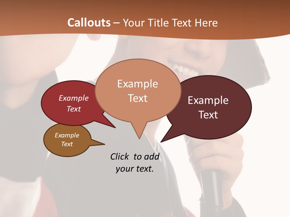 Photo Of Smiling Boy Singing A Rap Song PowerPoint Template