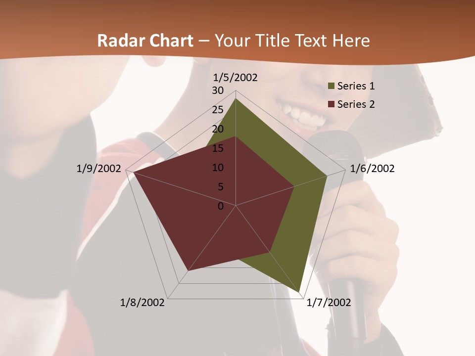 Photo Of Smiling Boy Singing A Rap Song PowerPoint Template
