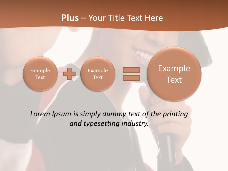 Photo Of Smiling Boy Singing A Rap Song PowerPoint Template