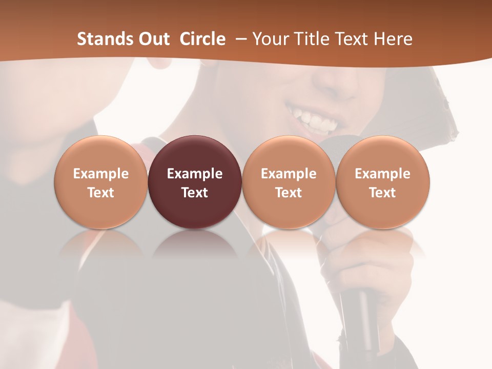 Photo Of Smiling Boy Singing A Rap Song PowerPoint Template