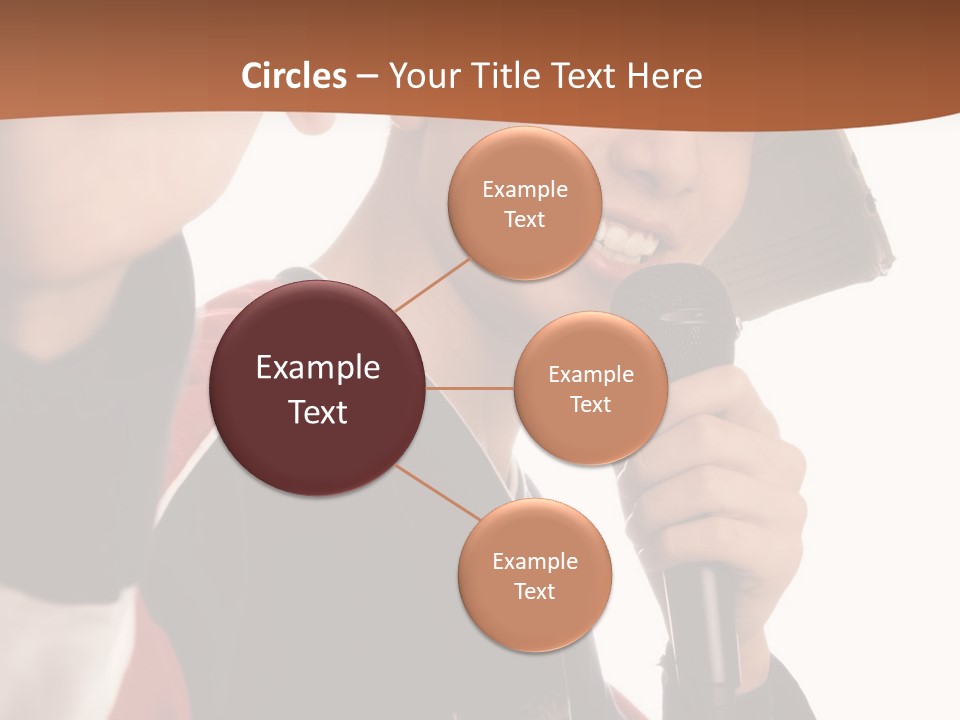 Photo Of Smiling Boy Singing A Rap Song PowerPoint Template