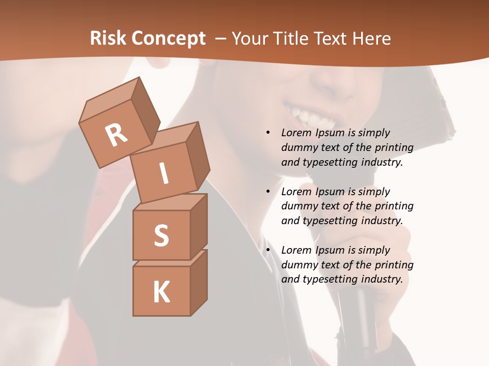 Photo Of Smiling Boy Singing A Rap Song PowerPoint Template