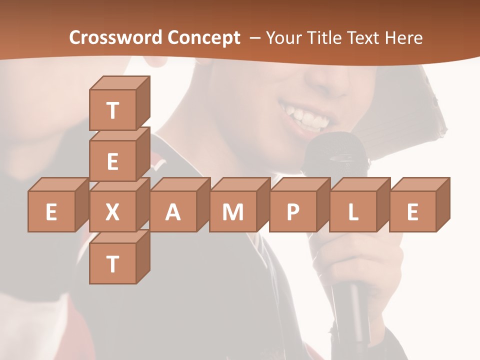 Photo Of Smiling Boy Singing A Rap Song PowerPoint Template