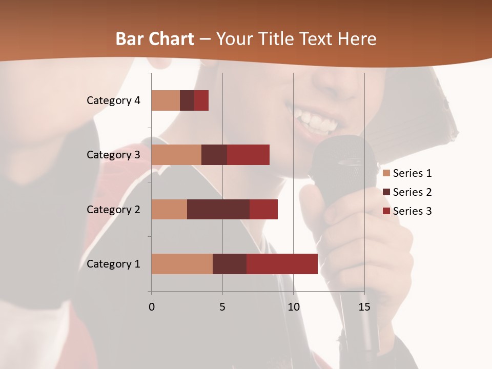 Photo Of Smiling Boy Singing A Rap Song PowerPoint Template