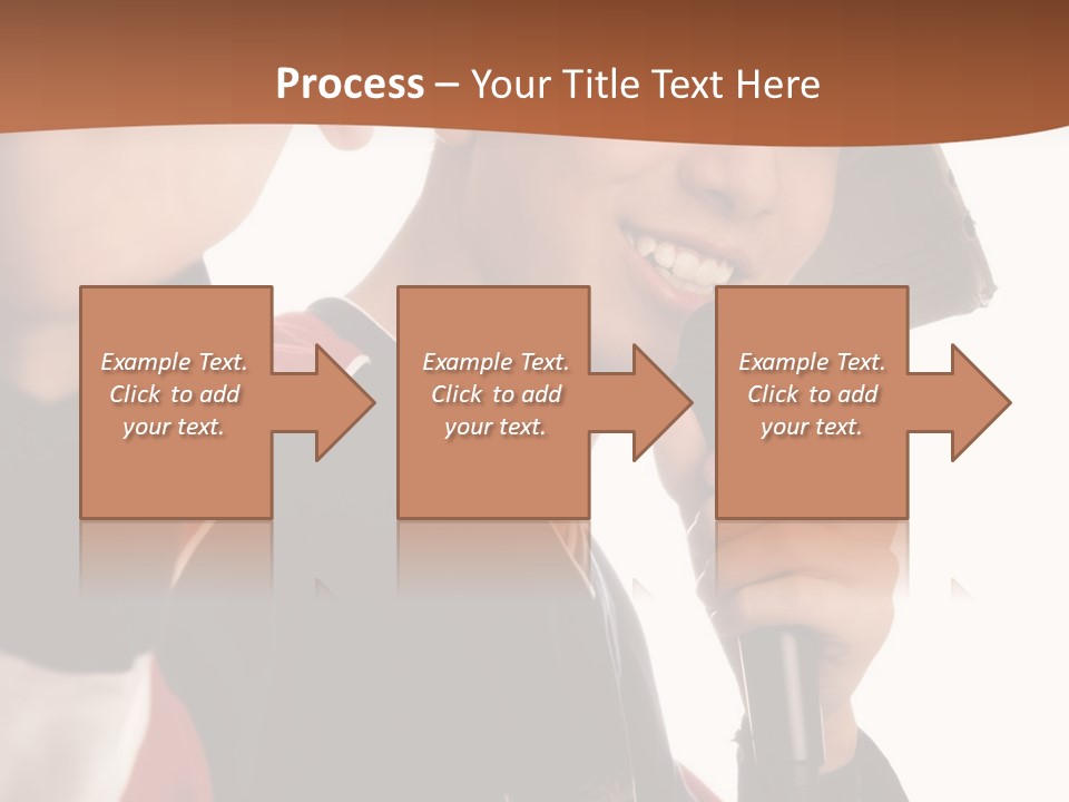 Photo Of Smiling Boy Singing A Rap Song PowerPoint Template