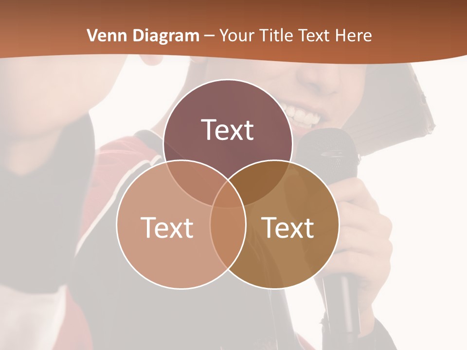 Photo Of Smiling Boy Singing A Rap Song PowerPoint Template