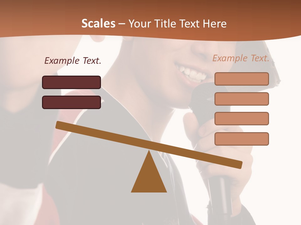 Photo Of Smiling Boy Singing A Rap Song PowerPoint Template