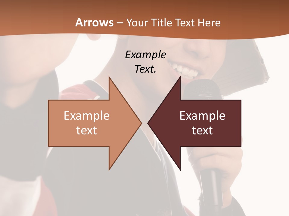 Photo Of Smiling Boy Singing A Rap Song PowerPoint Template