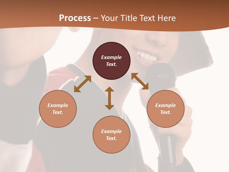 Photo Of Smiling Boy Singing A Rap Song PowerPoint Template