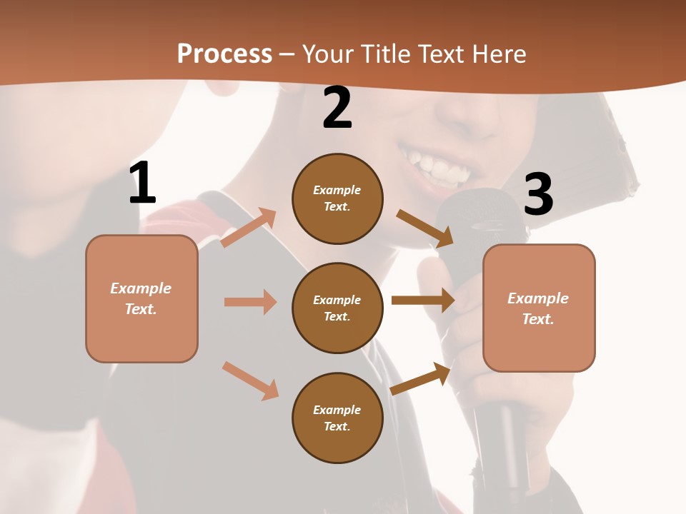 Photo Of Smiling Boy Singing A Rap Song PowerPoint Template