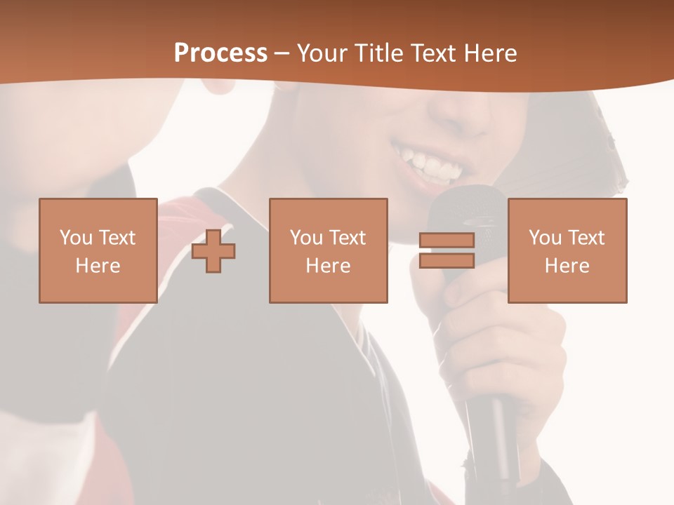 Photo Of Smiling Boy Singing A Rap Song PowerPoint Template