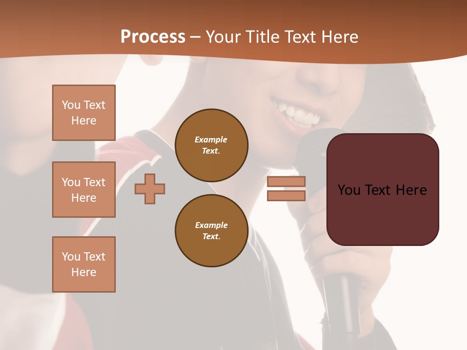 Photo Of Smiling Boy Singing A Rap Song PowerPoint Template