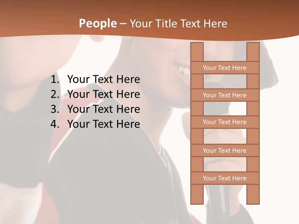 Photo Of Smiling Boy Singing A Rap Song PowerPoint Template