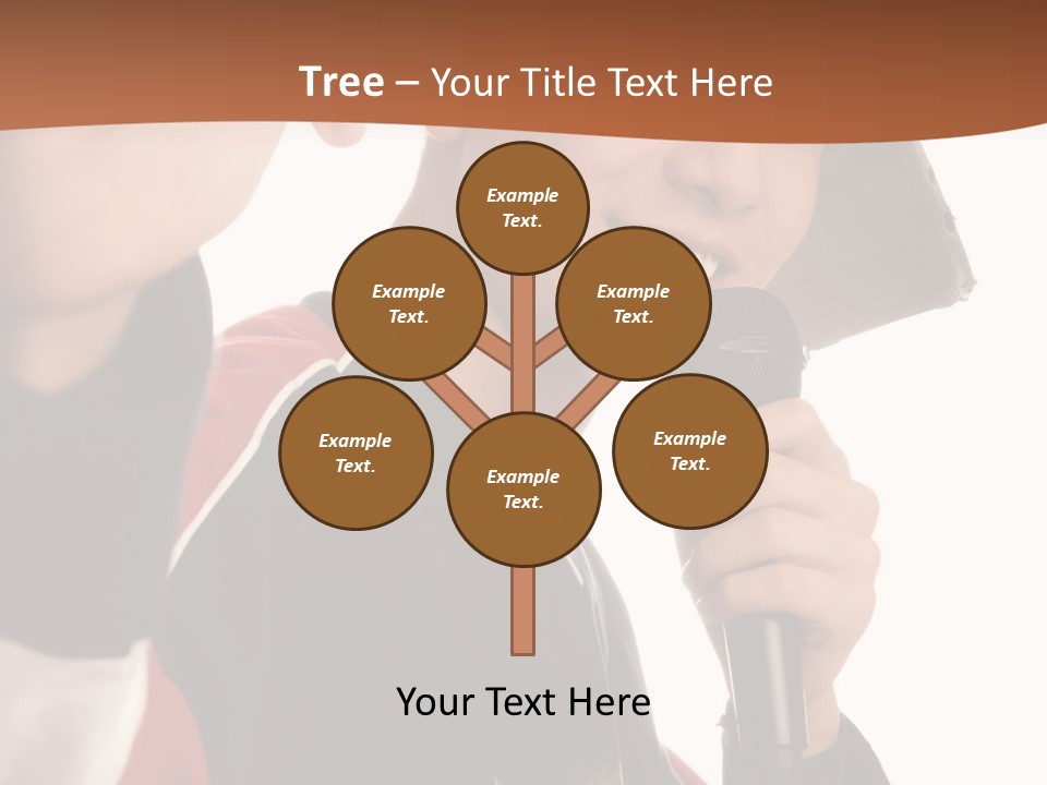 Photo Of Smiling Boy Singing A Rap Song PowerPoint Template