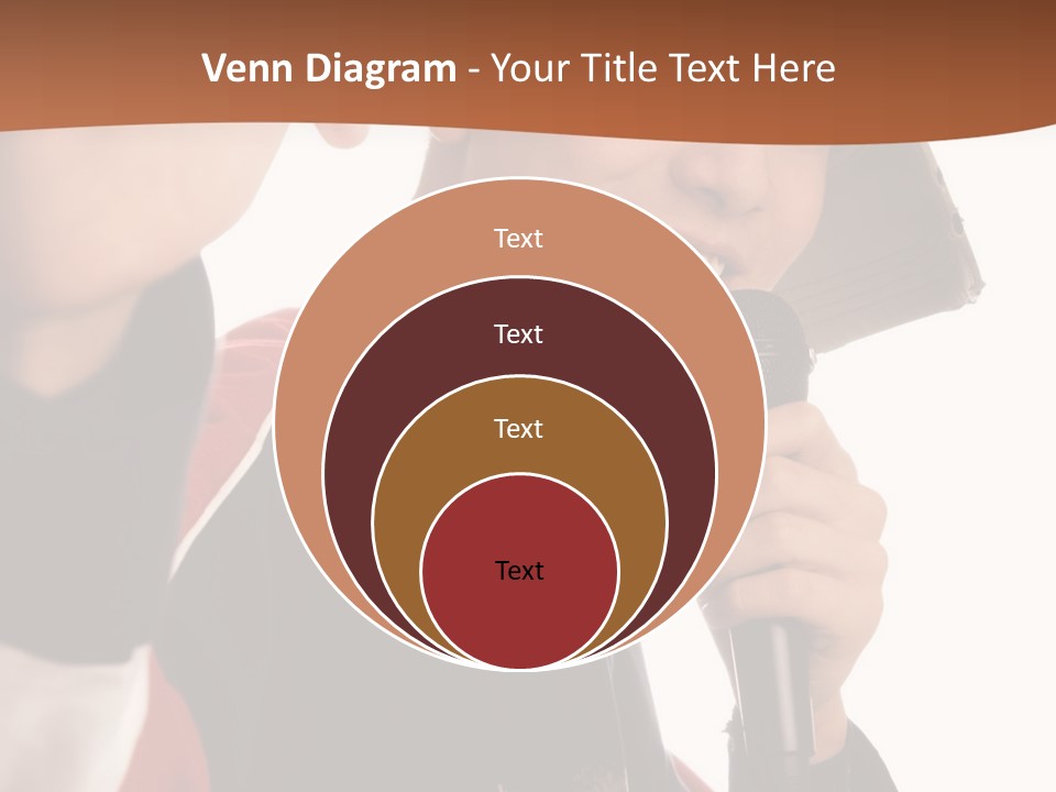 Photo Of Smiling Boy Singing A Rap Song PowerPoint Template