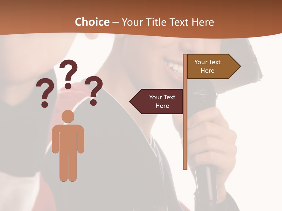 Photo Of Smiling Boy Singing A Rap Song PowerPoint Template