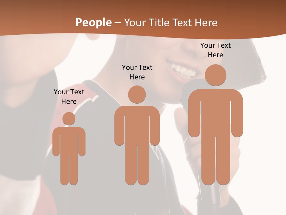 Photo Of Smiling Boy Singing A Rap Song PowerPoint Template