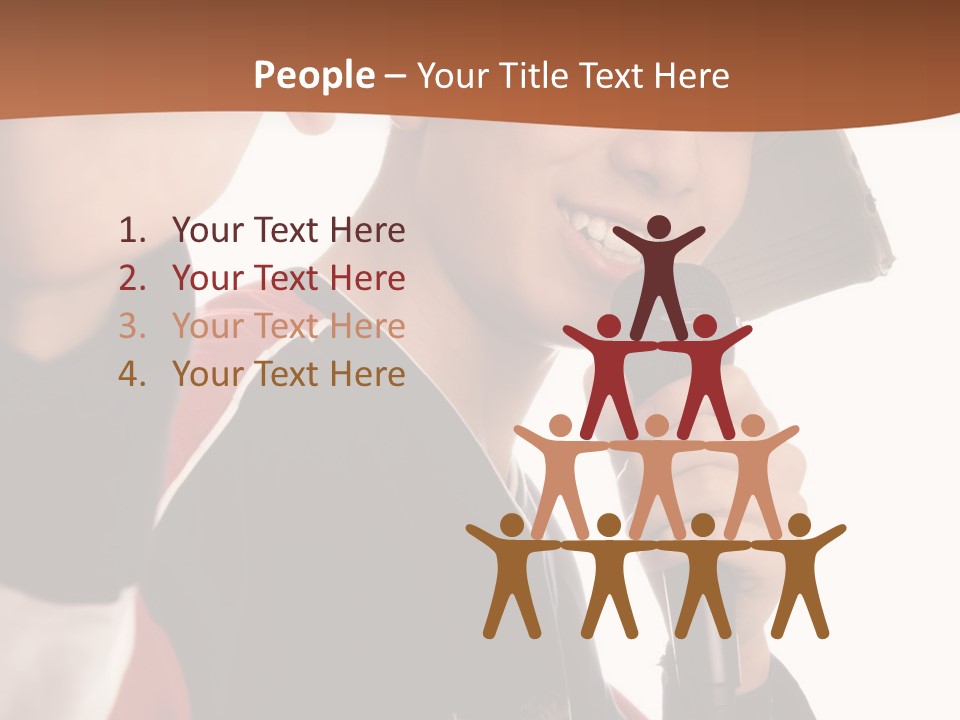 Photo Of Smiling Boy Singing A Rap Song PowerPoint Template