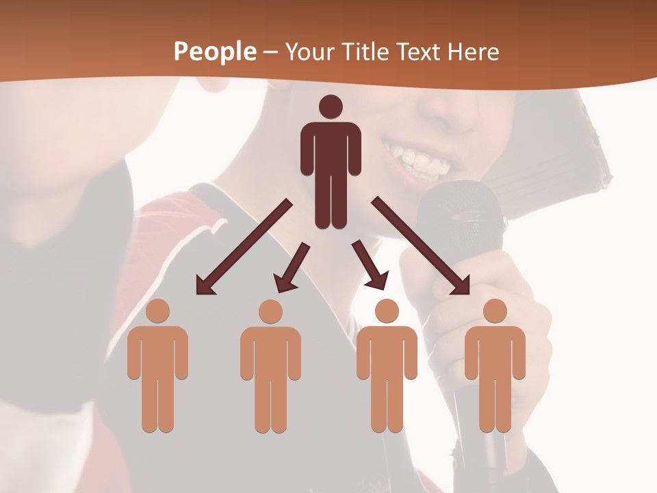 Photo Of Smiling Boy Singing A Rap Song PowerPoint Template