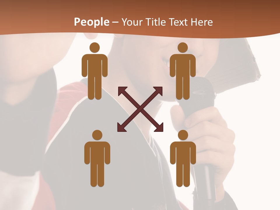 Photo Of Smiling Boy Singing A Rap Song PowerPoint Template