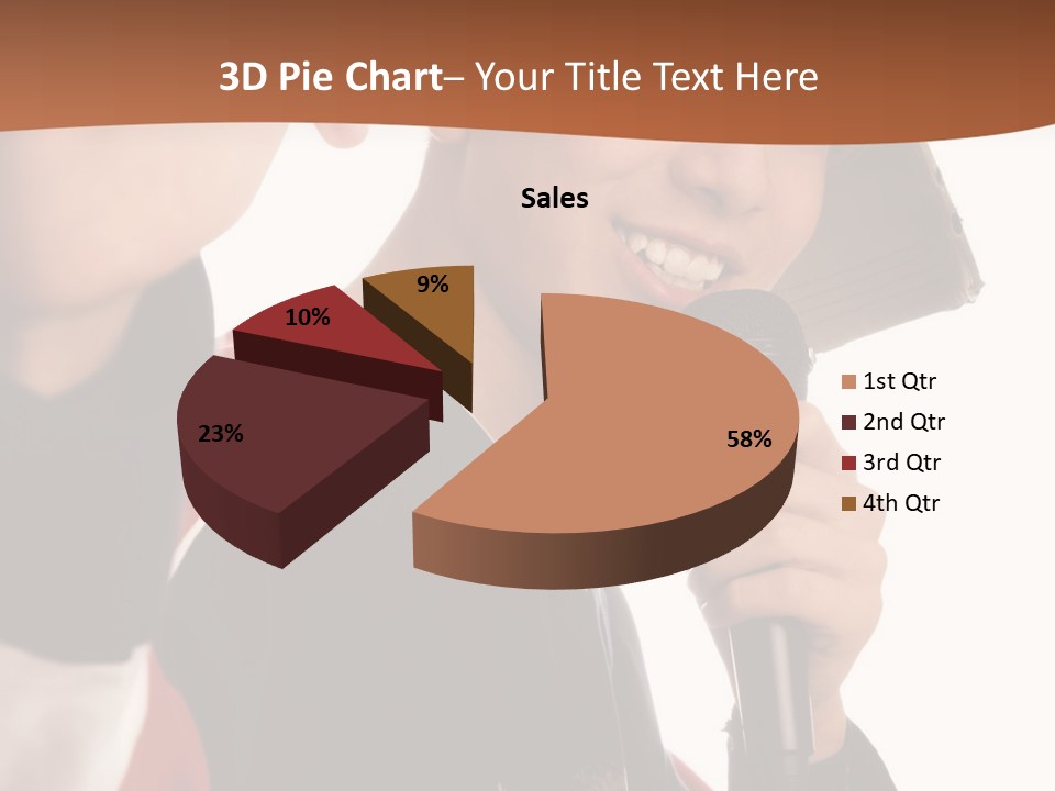 Photo Of Smiling Boy Singing A Rap Song PowerPoint Template