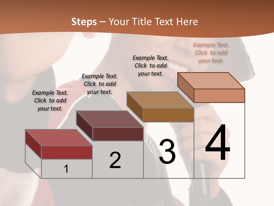 Photo Of Smiling Boy Singing A Rap Song PowerPoint Template