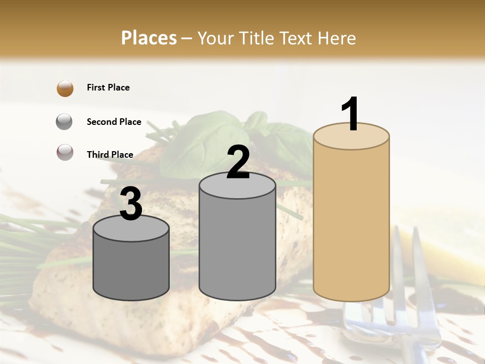 Salmon Dish With Chive And Basil PowerPoint Template