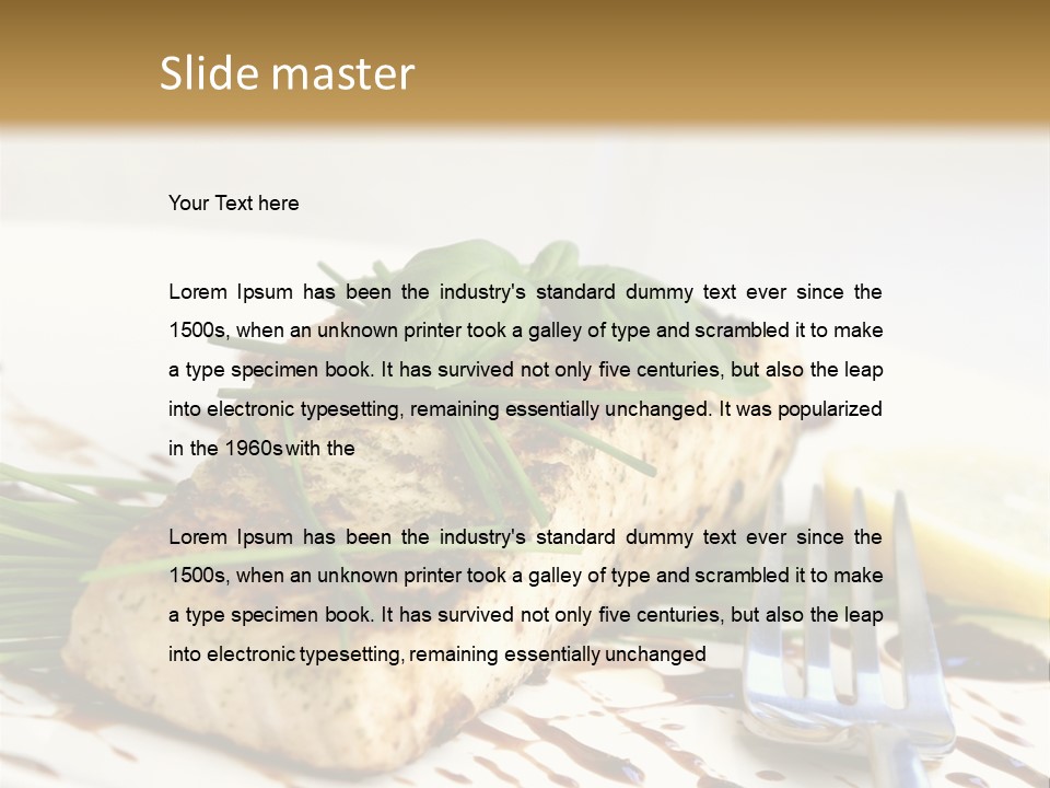 Salmon Dish With Chive And Basil PowerPoint Template