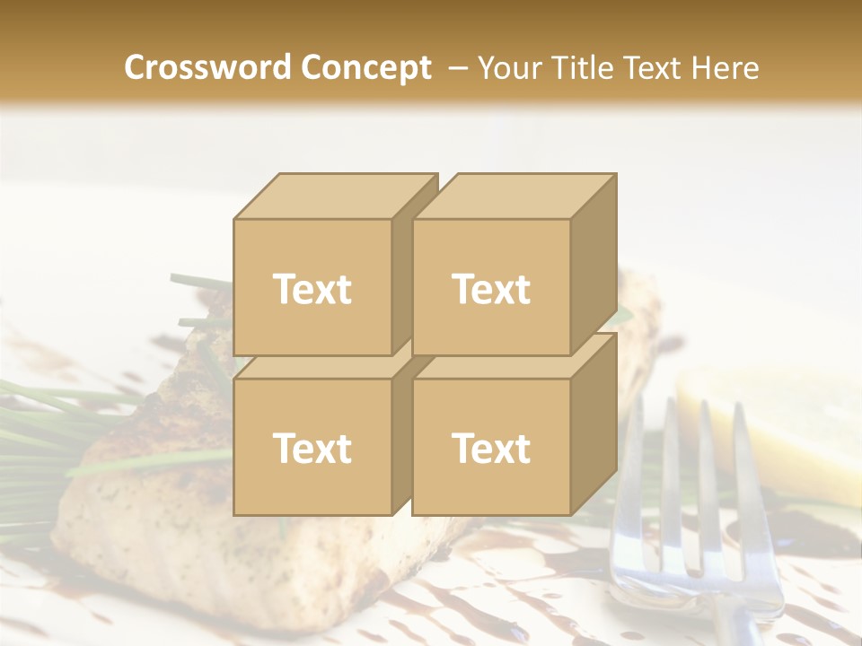 Salmon Dish With Chive And Basil PowerPoint Template