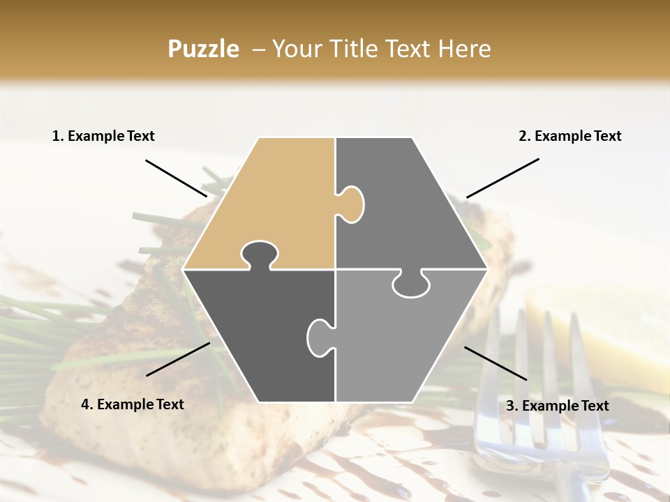 Salmon Dish With Chive And Basil PowerPoint Template