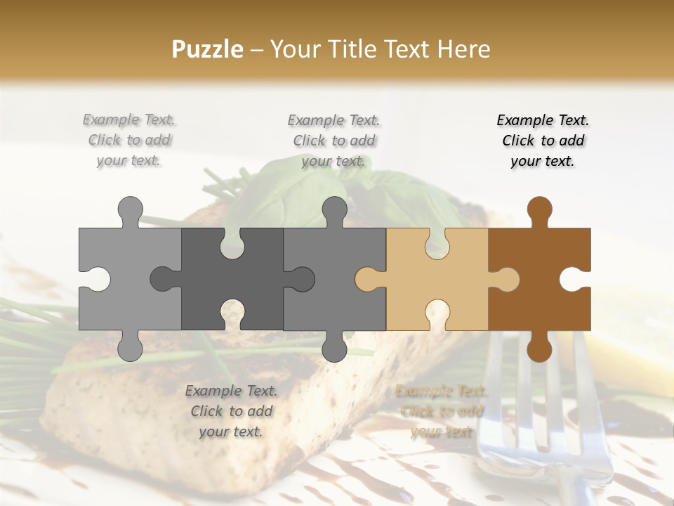 Salmon Dish With Chive And Basil PowerPoint Template