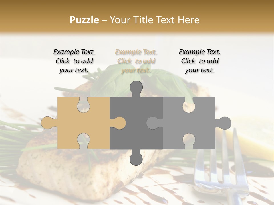 Salmon Dish With Chive And Basil PowerPoint Template