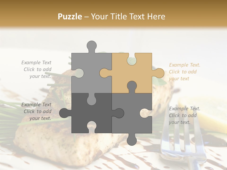 Salmon Dish With Chive And Basil PowerPoint Template