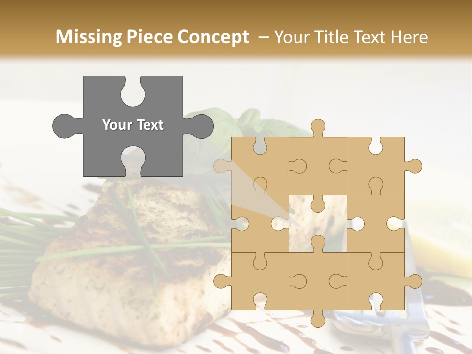 Salmon Dish With Chive And Basil PowerPoint Template