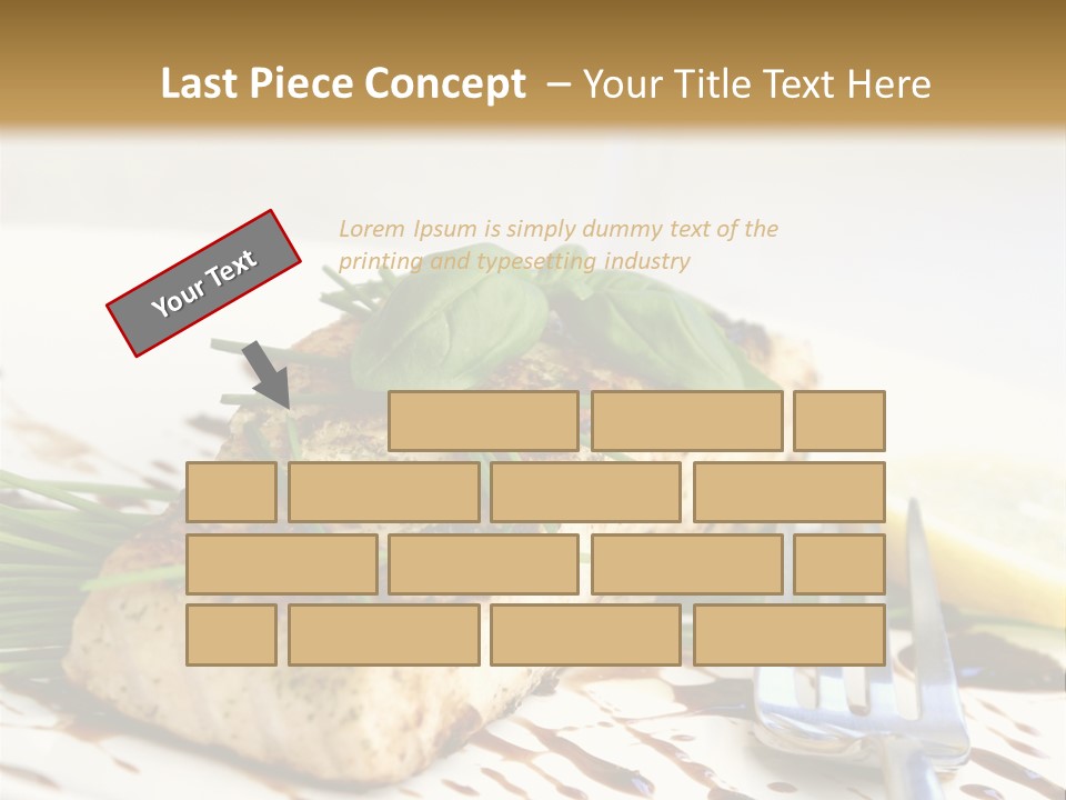 Salmon Dish With Chive And Basil PowerPoint Template