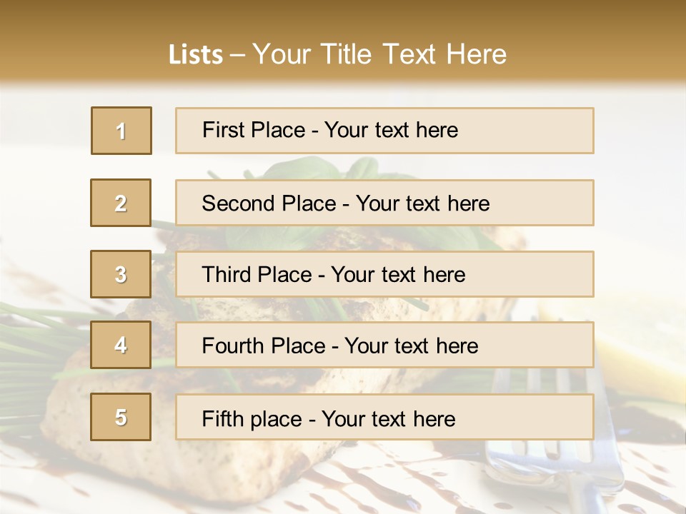 Salmon Dish With Chive And Basil PowerPoint Template