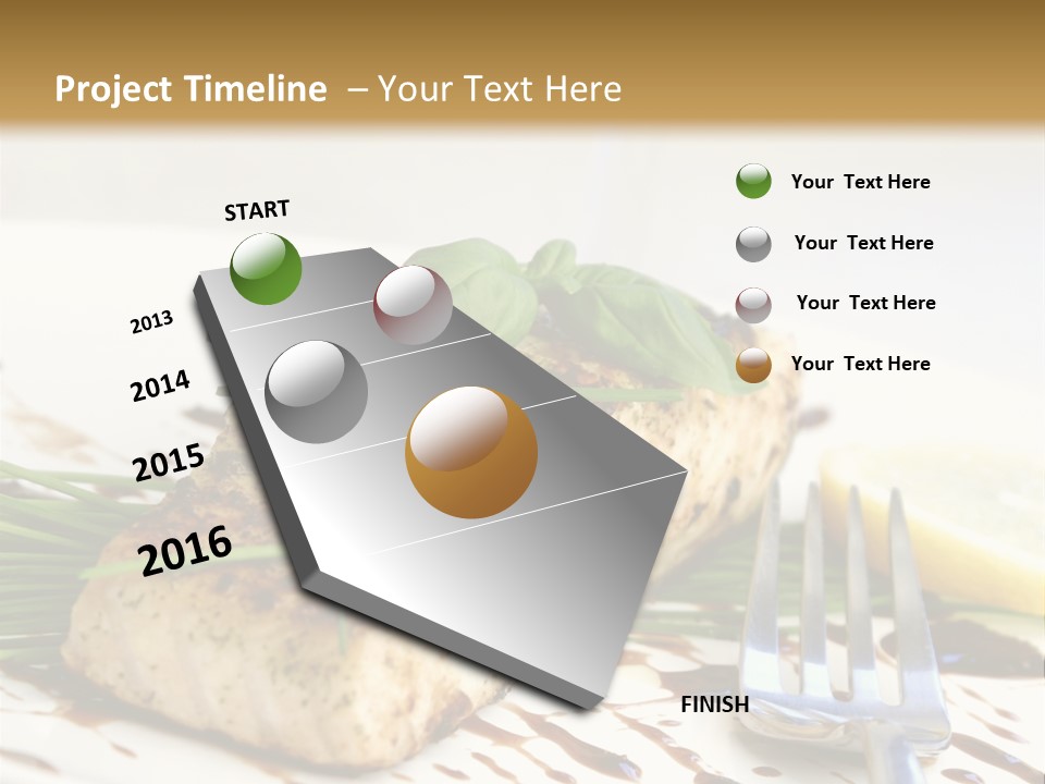 Salmon Dish With Chive And Basil PowerPoint Template
