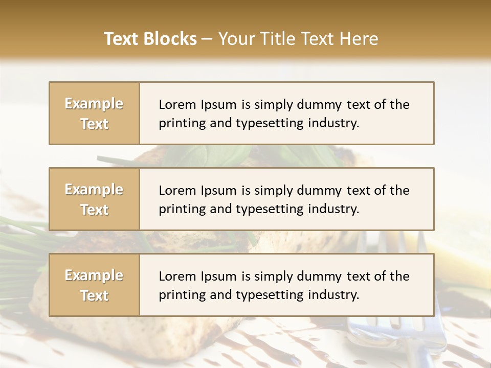 Salmon Dish With Chive And Basil PowerPoint Template