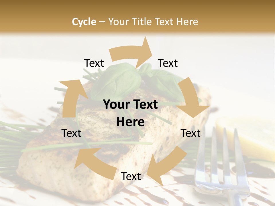 Salmon Dish With Chive And Basil PowerPoint Template