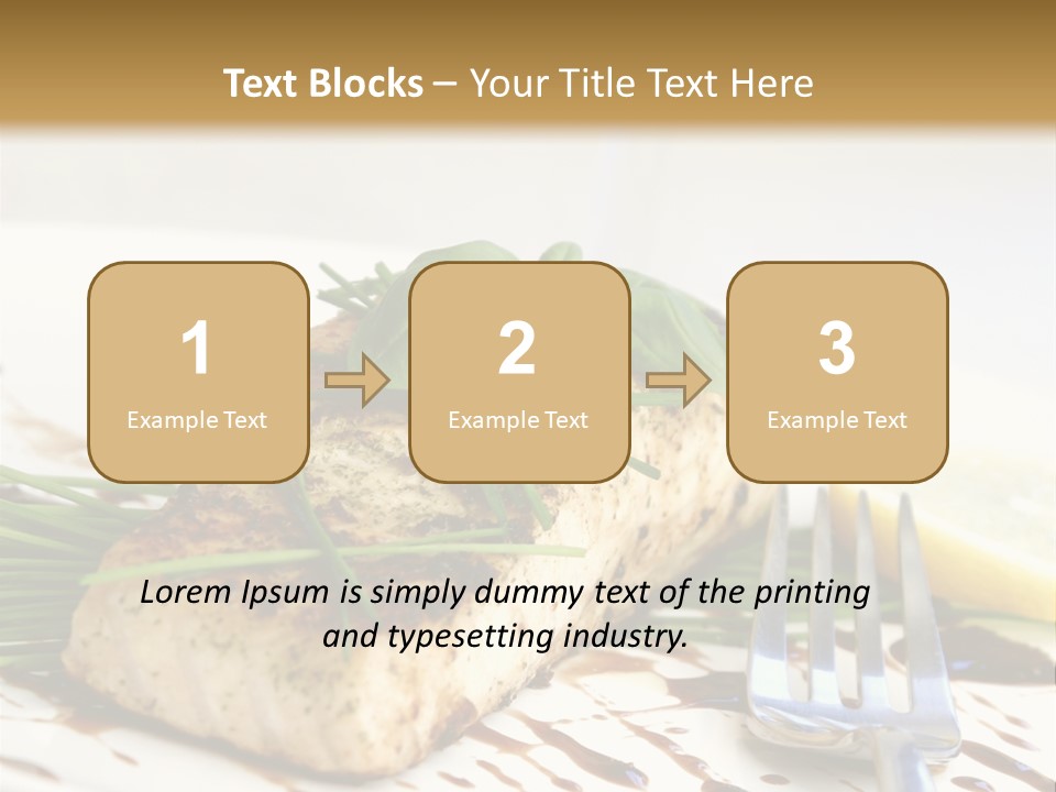 Salmon Dish With Chive And Basil PowerPoint Template
