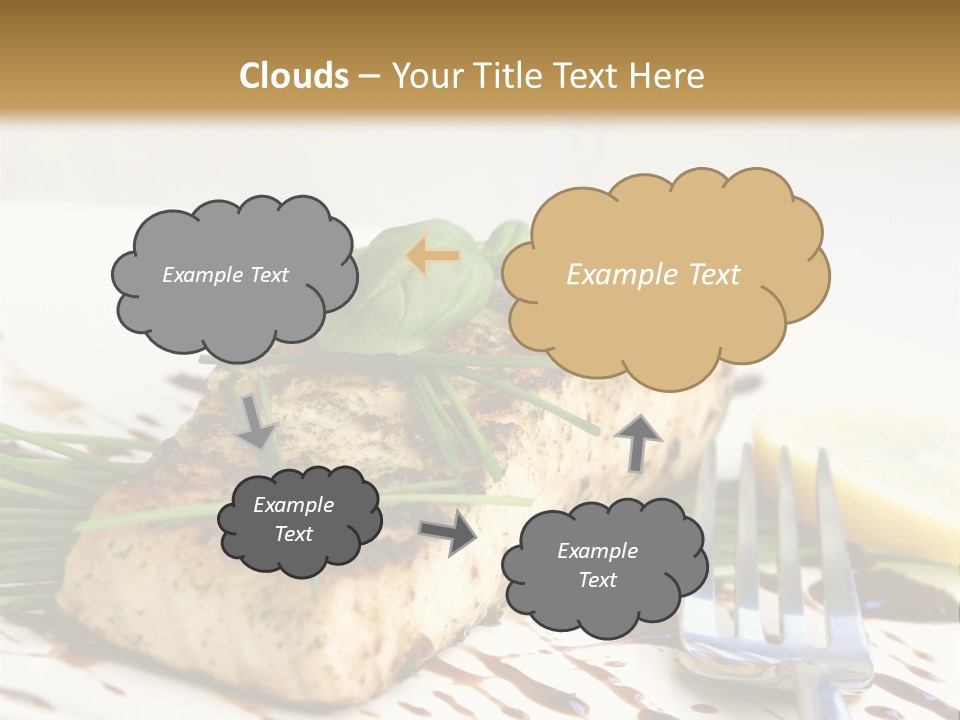 Salmon Dish With Chive And Basil PowerPoint Template