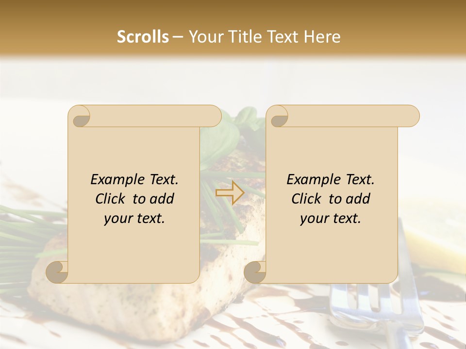 Salmon Dish With Chive And Basil PowerPoint Template